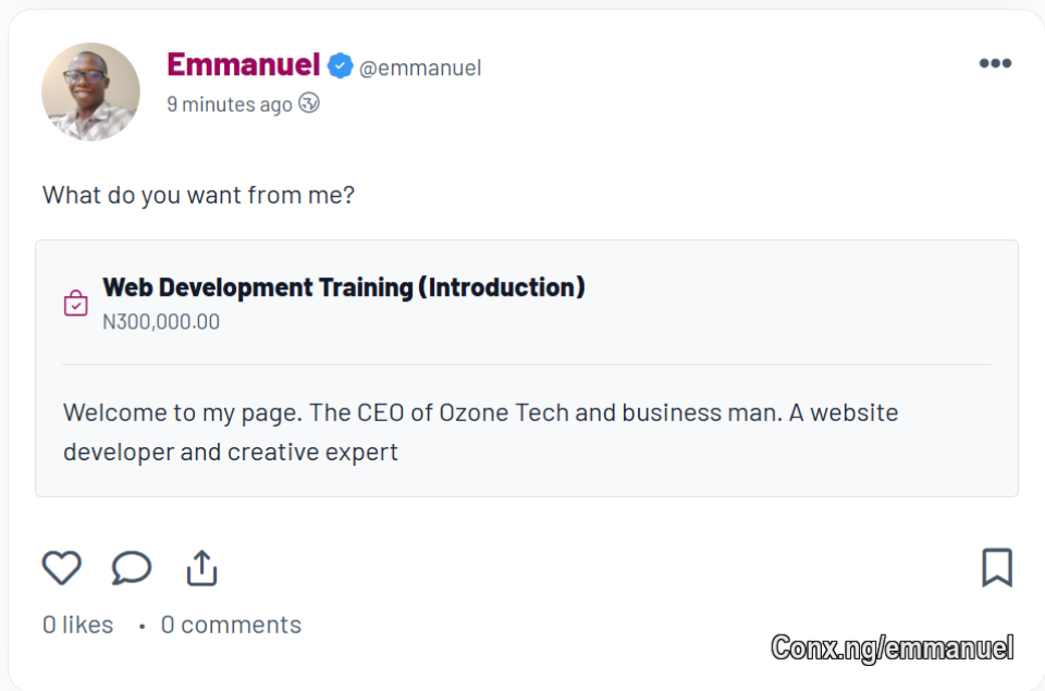 You can now equally post your products and services on your timeline.